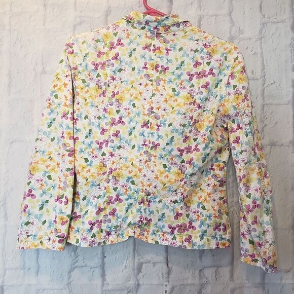 DAVID BROOKS Floral Pansies Button Front Jacket - Picture 7 of 7